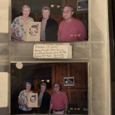 PB3 Page 28: October 2007 Mary French, Andy Mace and Joan Zweig of the Poestenkill Historical Society.