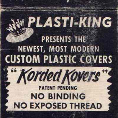 Plasti-King matchbook