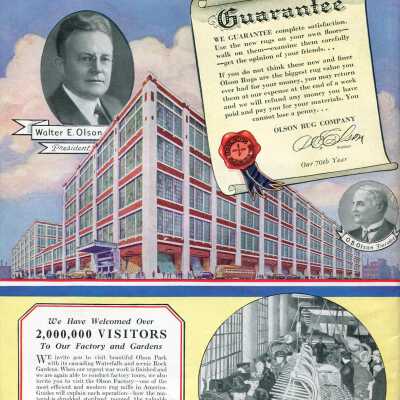 1944 Olson Rugs Catalog: Back cover of booklet