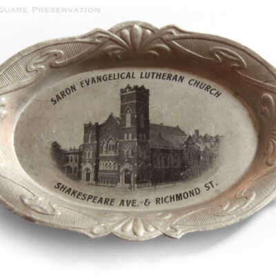 Saron Evangelical Lutheran Church tin dish