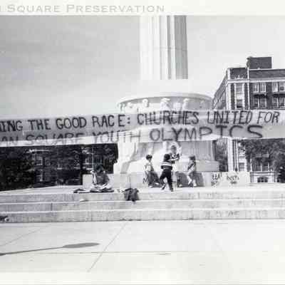 Youth Olympics Banner at Monument