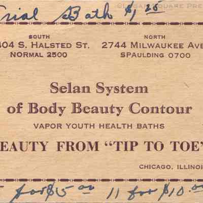 Selan System of Body Beauty Contour card