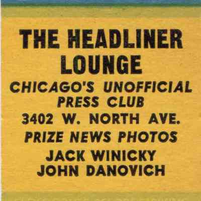 The Headliner Lounge matchbook