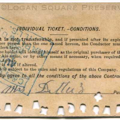 Chicago & North-Western Railway 25-ride pass: Back of card