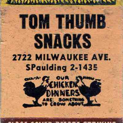Tom Thumb Snacks matchbook