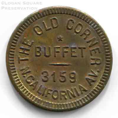 The Old Corner Buffet Tavern Token