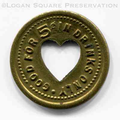 Panda Club 5¢ Heart Token: Reverse of token