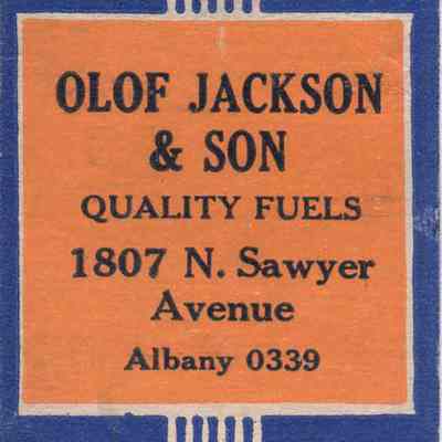 Olof Jackson & Son matchbook