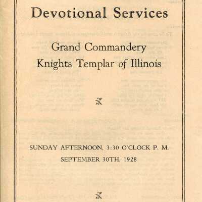 Grand Commandery Knights Templar of Illinois Devotional Services program