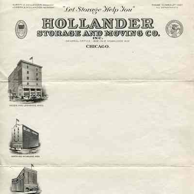 Hollander Storage and Moving Co. letterhead