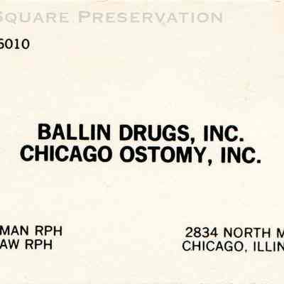 Ballin Drugs, Inc. / Chicago Ostomy, Inc. Business Card