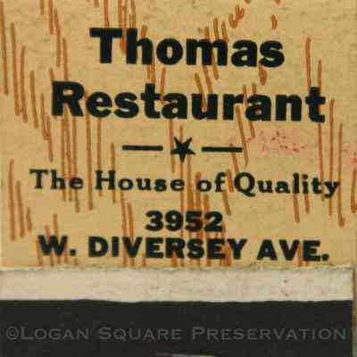 Thomas Restaurant matchbook