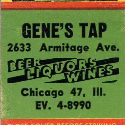Gene's Tap matchbook