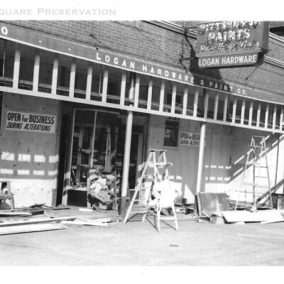 Logan Hardware facade remodel 1953