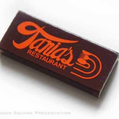 Tania's Restaurant matchbox