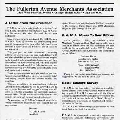 The Fullerton Avenue Merchants Association - 1995
