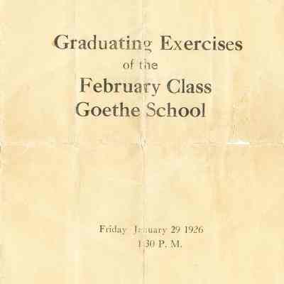 Graduating Exercises of the February Class Goethe School