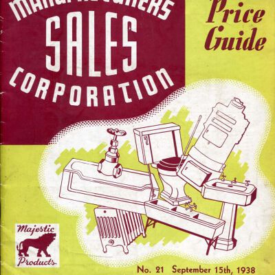 Manufacturers Sales Corporation Price Guide No. 21 - Sept 15, 1938