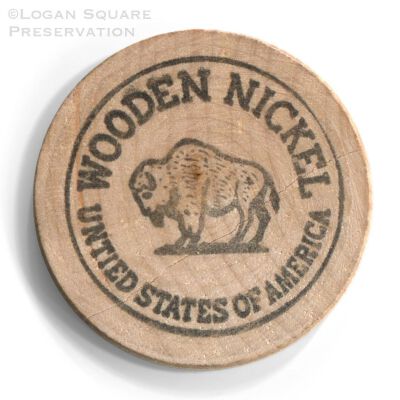 Chicago Archery Center wooden nickel: Back of token