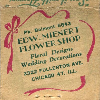 Edward Mienert Flower Shop matchbook