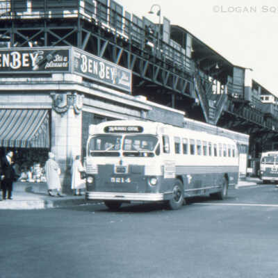 Milwaukee Ave Bus at Logan Square Terminal - Oct 18, 1960