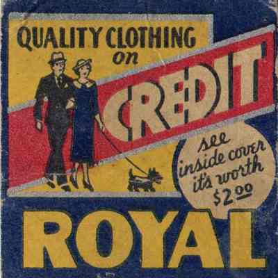 Royal Credit Clothing matchbook