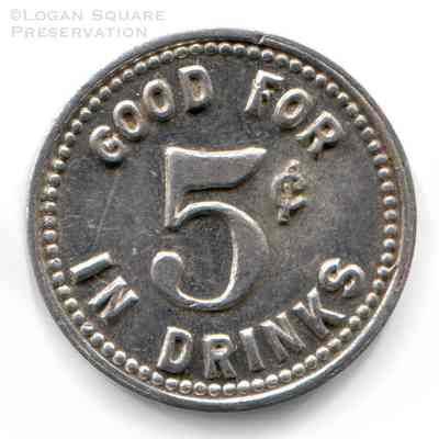 Randen's Terminal Tap Token - Good for 5¢ in Drinks: Reverse of token