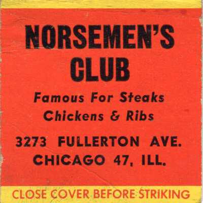 Norsemen's Club matchbook