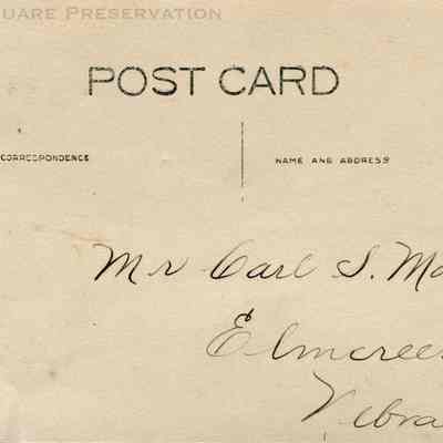 S. S. North Avenue East of Washtenaw: Back of postcard