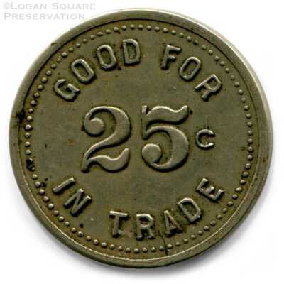 Boulevard Billiard Hall token: Reverse of token