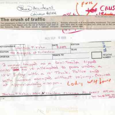 The crush of traffic: Back of photograph