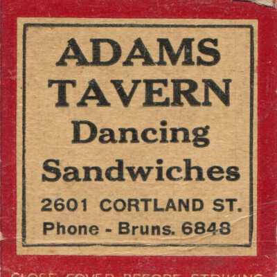 Adams Tavern matchbook