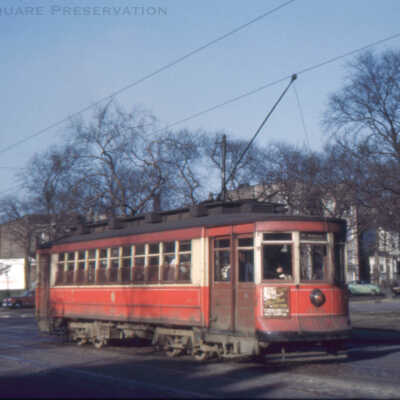 Streetcar #322 at California & Logan Boulevard - Mar 23, 1953
