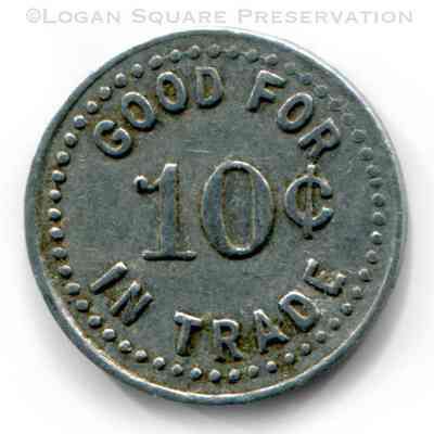 Three Star Buffet 10¢ Token: Reverse of token