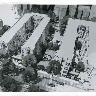 New landscaping, recreational areas and parking facilities improvements made by Palmer Square Apartments Associates