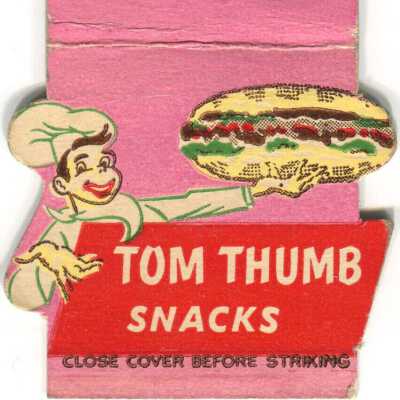 Tom Thumb Snacks matchbook