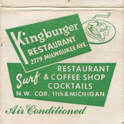 Kingburger Restaurant matchbook