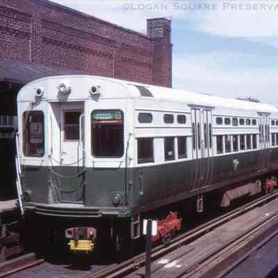 CTA train at Logan Square Terminal