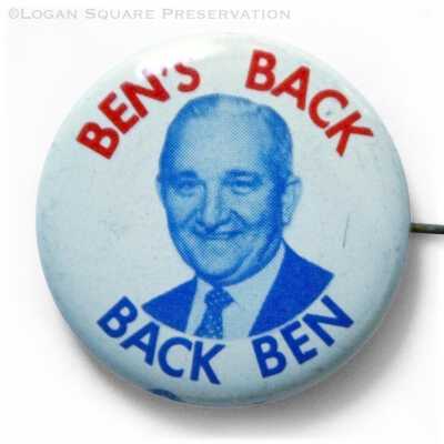 Ben's Back - Back Ben political button