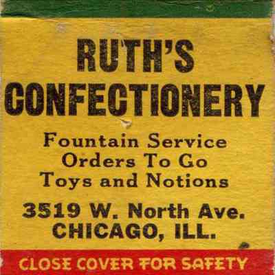 Ruth's Confectionery matchbook