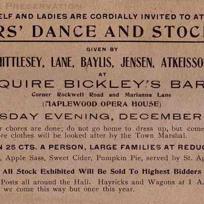 Farmers' Dance and Stock Show invitation