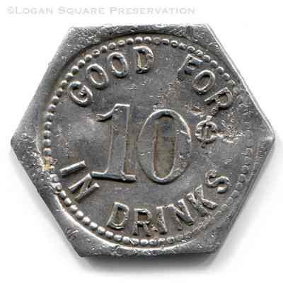 Gayety Village 10¢ Hexagonal Token: Reverse of token