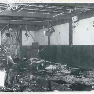 Interior of Tania's Restaurant after fire