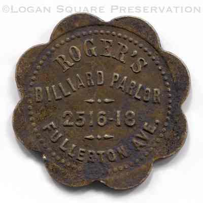 Roger's Billiard Parlor 25¢ Trade Token
