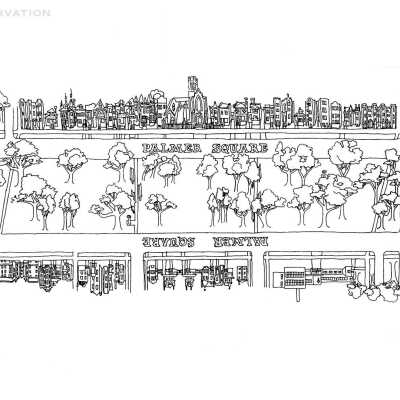 Palmer Square Cartoon Map