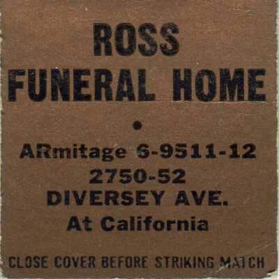 Ross Funeral Home matchbook