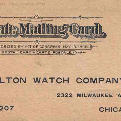 Alton Watch Company Mailing Card