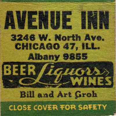 Avenue Inn matchbook
