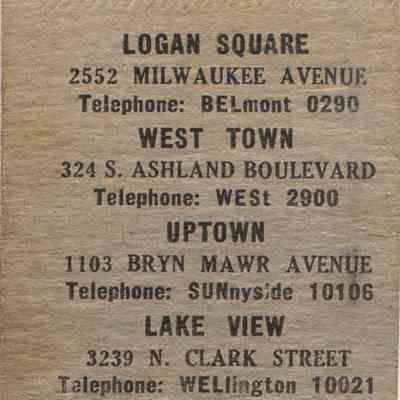 Leo A. Schueneman matchbook: Inside cover of matchbook