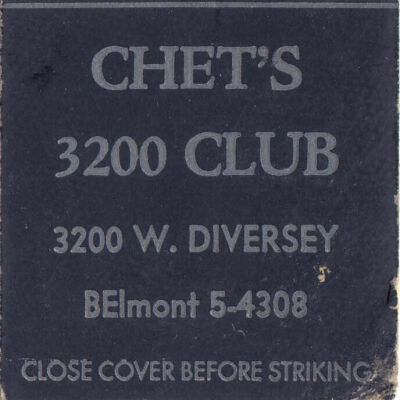 Chet's 3200 Club matchbook